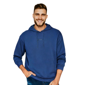 Hoodie With Long Sleeves- Blue