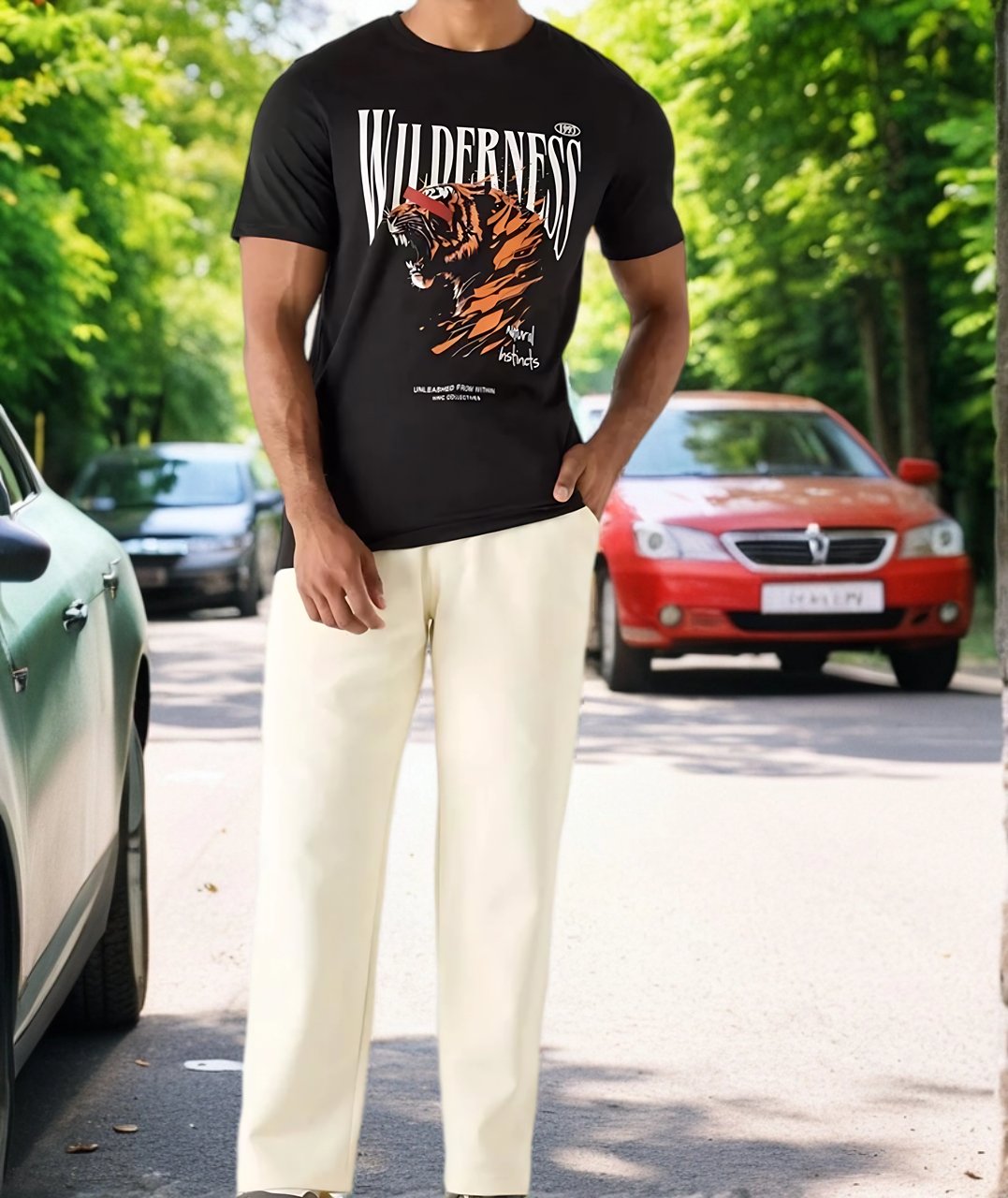 PS-Printed Crew Neck T-shirt with Short Sleeves - Image 2