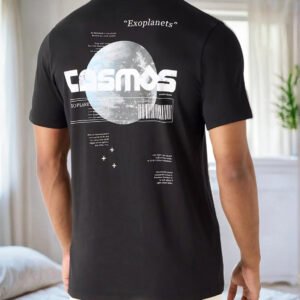 PS-Printed Black T-Shirt With Crew Neck