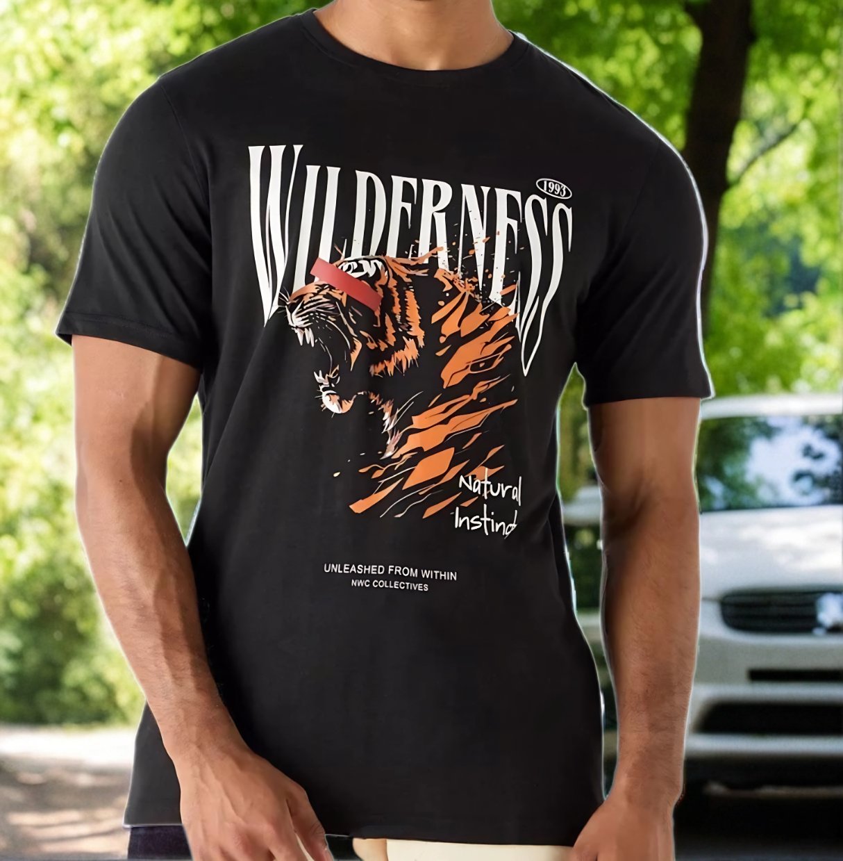 PS-Printed Crew Neck T-shirt with Short Sleeves