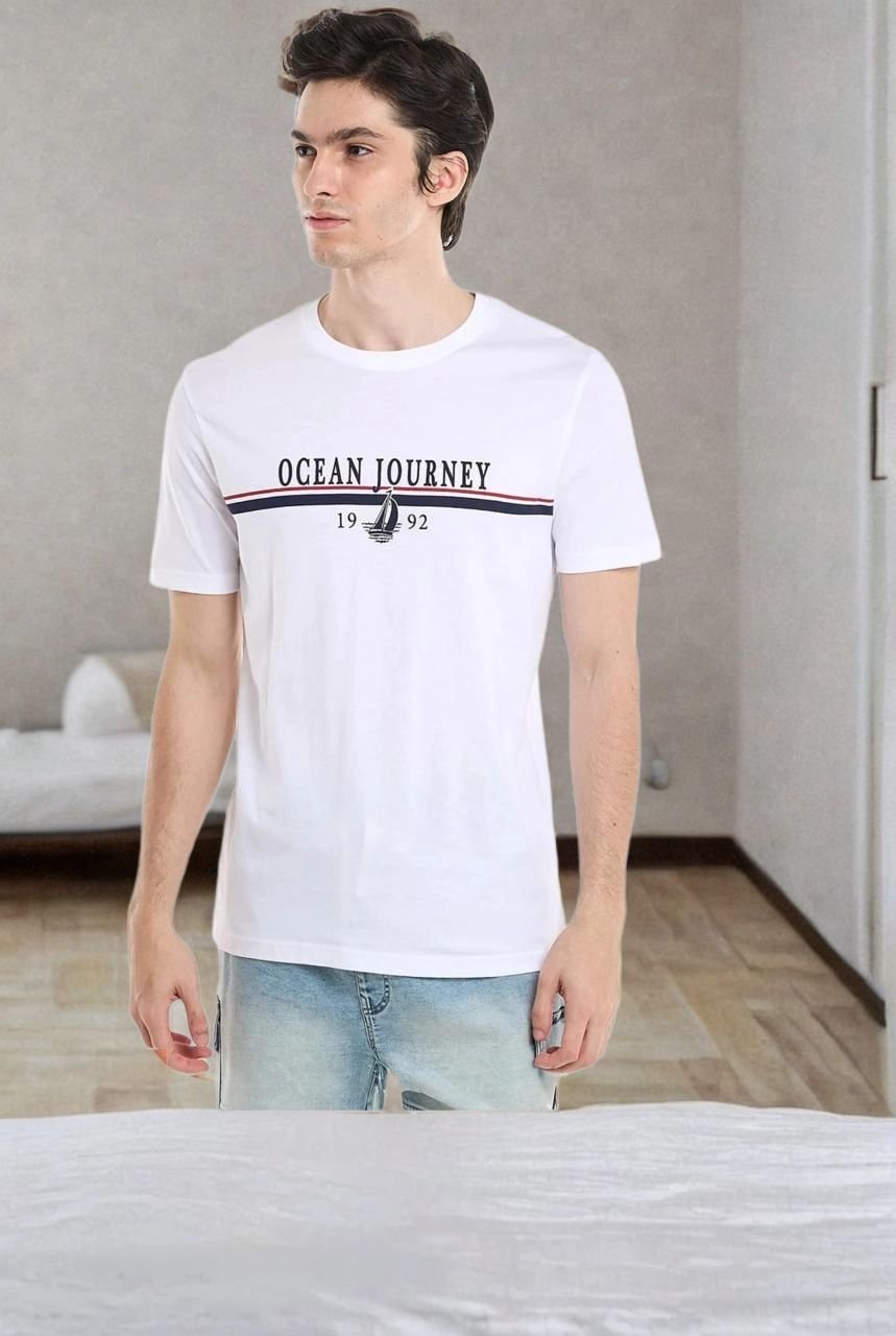 BR- Printed T-Shirt with Crew Neck and Short Sleeves