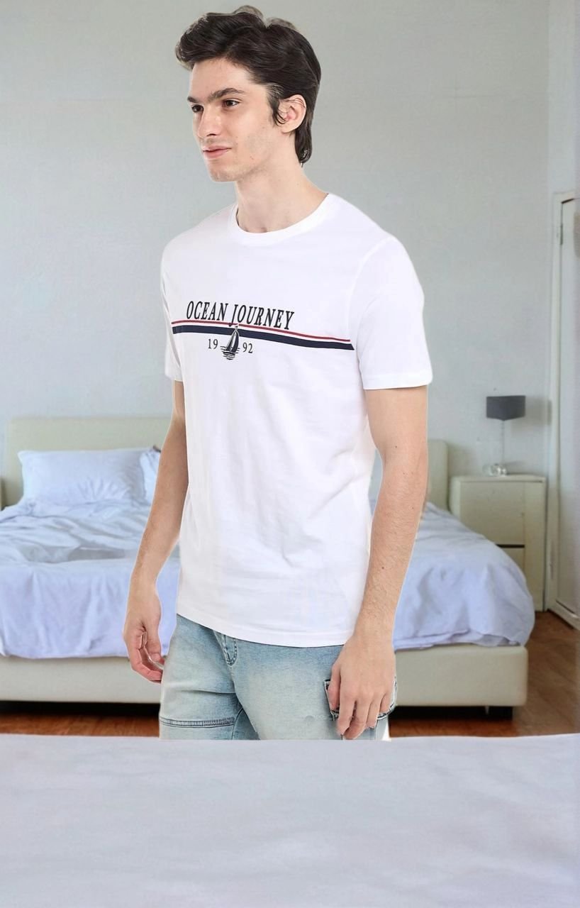 BR- Printed T-Shirt with Crew Neck and Short Sleeves - Image 2