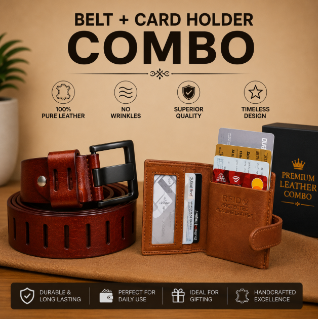 Belt and Cardholder Combo for men