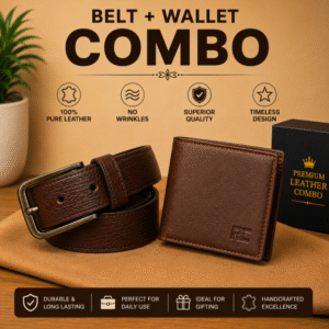Brown Belt and Brown wallet combo