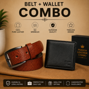 Brown belt and wallet Combo for men