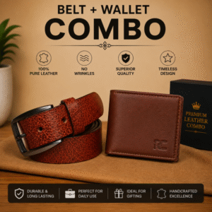 Brown belt and wallet Combo for men